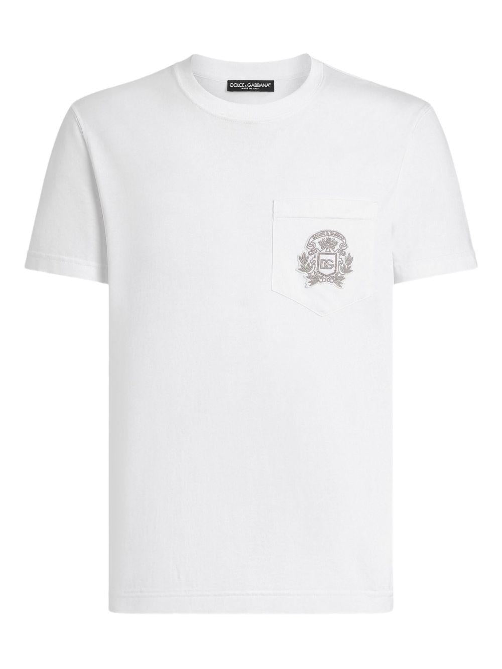 Cotton T-shirt with embroidery G8RA2Z G7PZEW0800 DOLCE & GABBANA