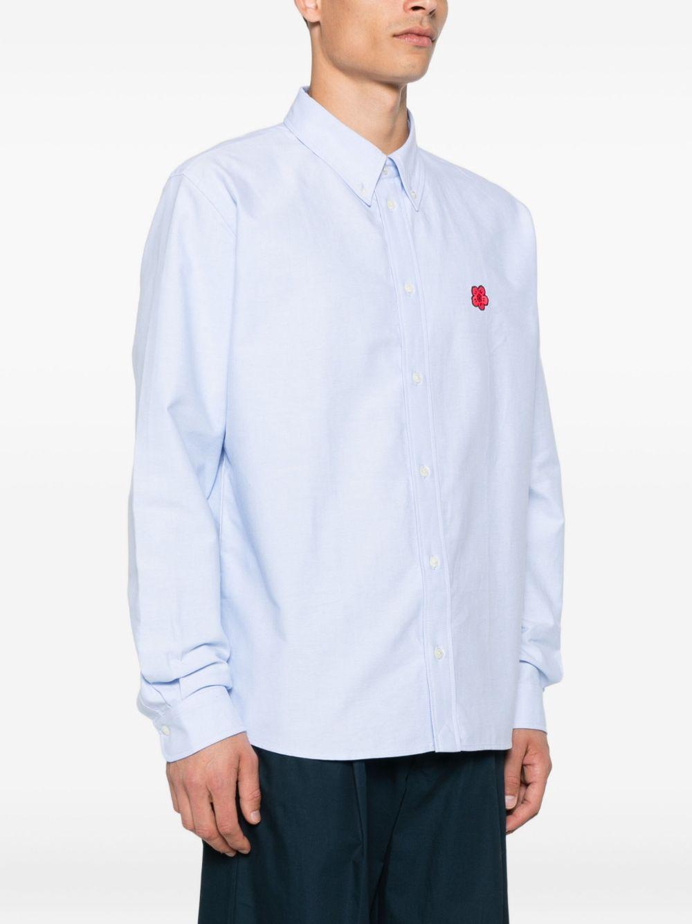 'Boke Flower' embroidered casual shirt in cotton oxford FF65CH4109LO 64SKYBLUE KENZO
