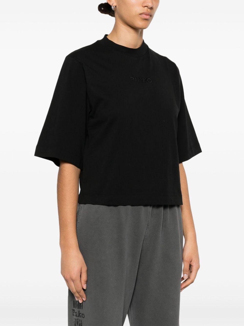 Embroidered-logo T-shirt<BR/><BR/><BR/> 104604 A2F8Z99 PINKO