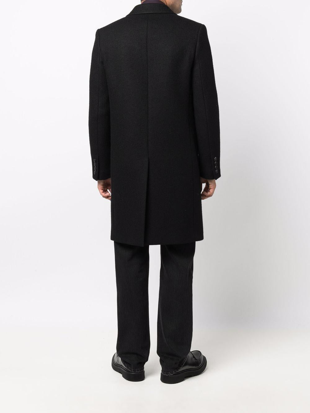 Black mohair/wool single-breasted button coat 661385Y2D27 1000 SAINT LAURENT