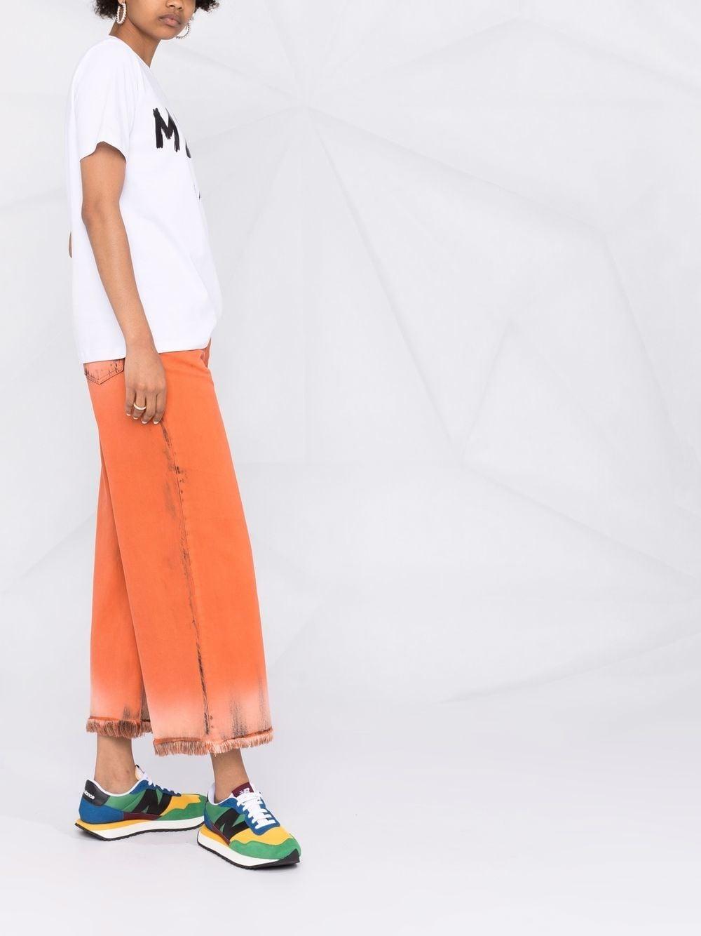 Bright-white/black cotton logo-print short-sleeved T-shirt 2000MDM510 20000201 MSGM