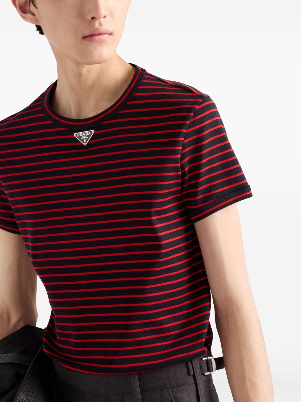 Stripes T-shirt<BR/><BR/><BR/> UJN824 111LF0N98 PRADA