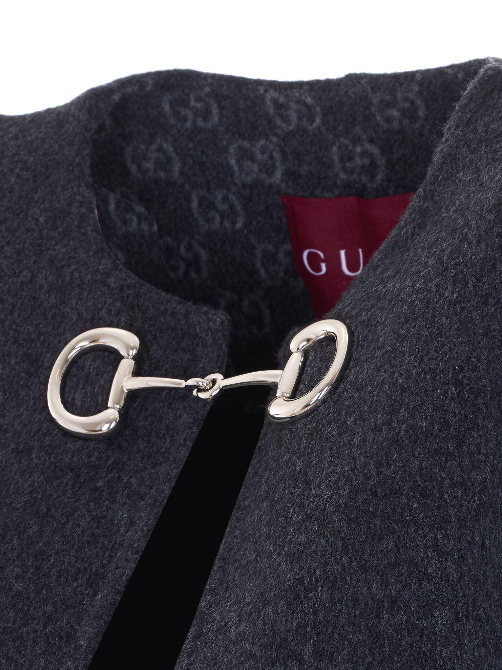 Silk wool cape with Horsebit 852796 ZAQW01179 GUCCI