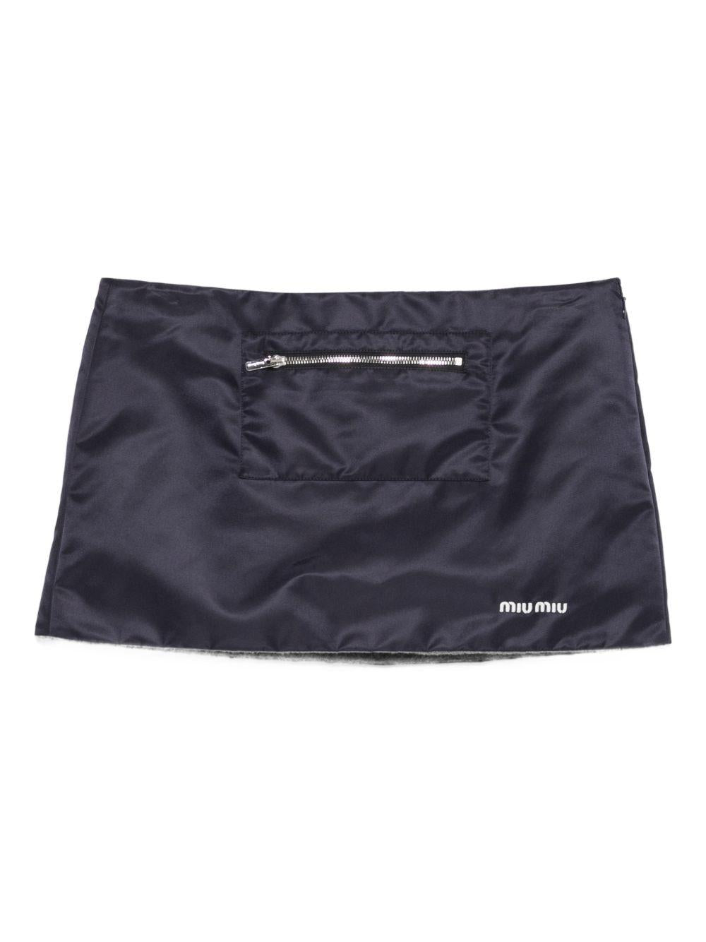 Technical gazar and fleece skirt MG2583181A S-OOOF0008 MIU MIU