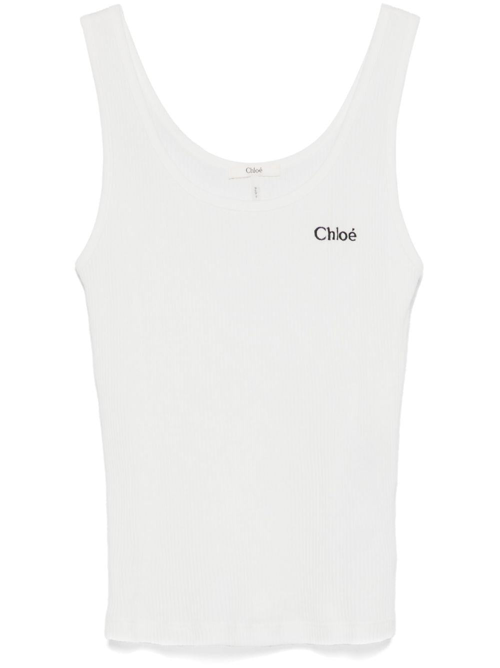 Jersey logo tank top CH25SJH12180 101 CHLOÉ