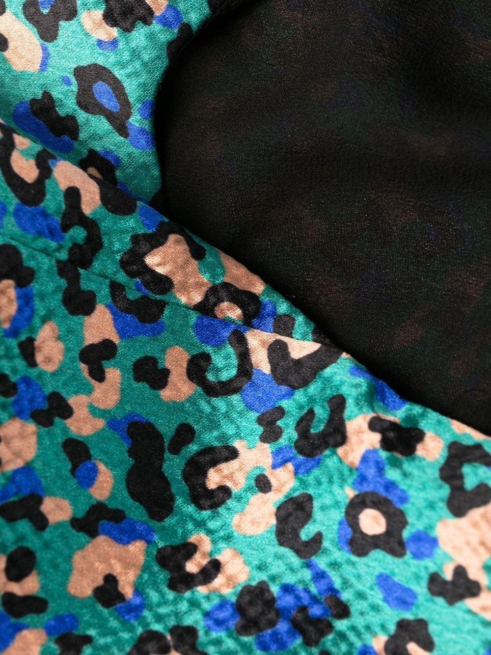 Leopard-print one-shoulder dress 652178Y3E24 4600 SAINT LAURENT