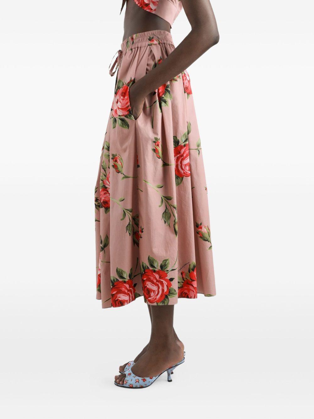 Rose bouquet-print midi skirt F4DC7T HS5UTHF5ZN DOLCE & GABBANA