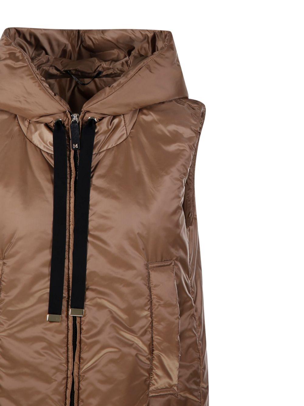 Water-repellent padded canvas hooded gilet 2619291044 GREENGO075 MAX MARA THE CUBE