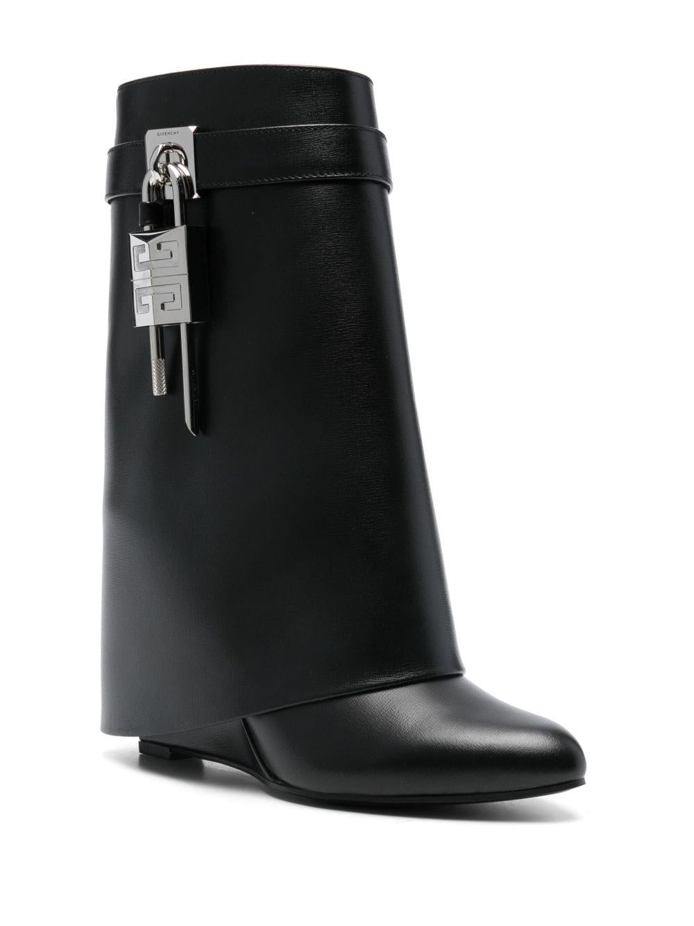 Shark Lock ankle boots in leather BE602RE147 001 GIVENCHY