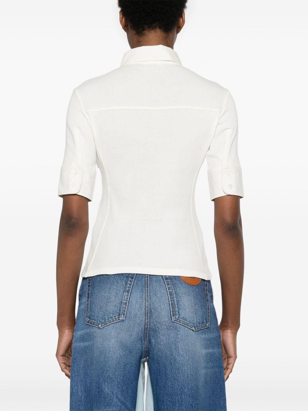 Logo-embroidered polo top<BR/><BR/> CH25SJH13182 103 CHLOÉ