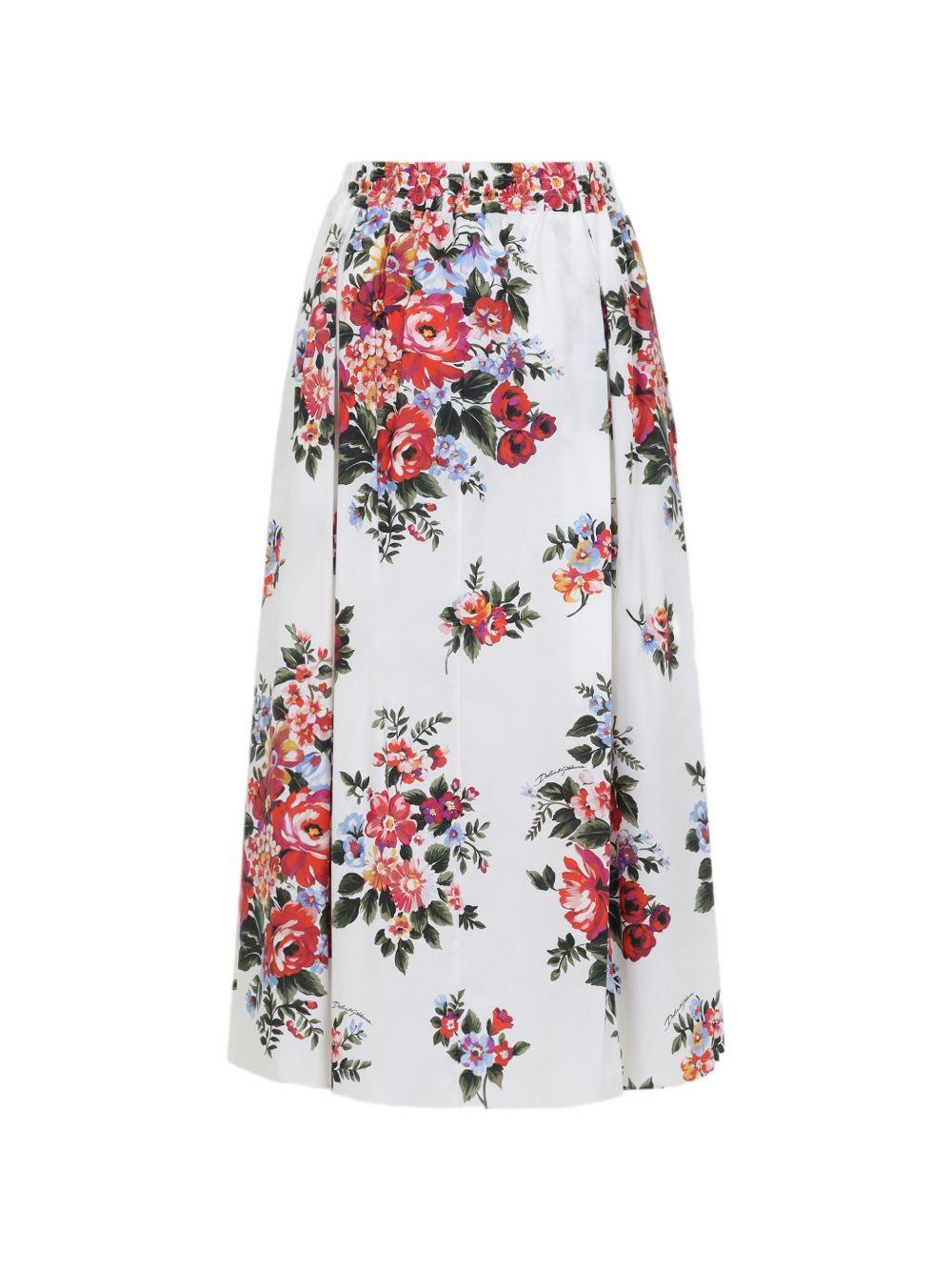 Rose bouquet-print midi skirt F4DC7T HS5UUHA5ZO DOLCE & GABBANA