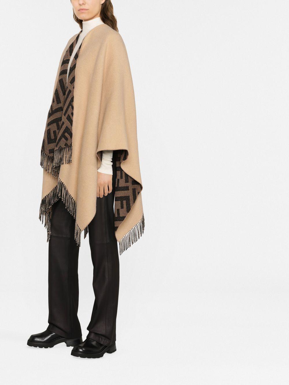 Double-fast poncho with fringes FXX715 AEOWF0DKM FENDI