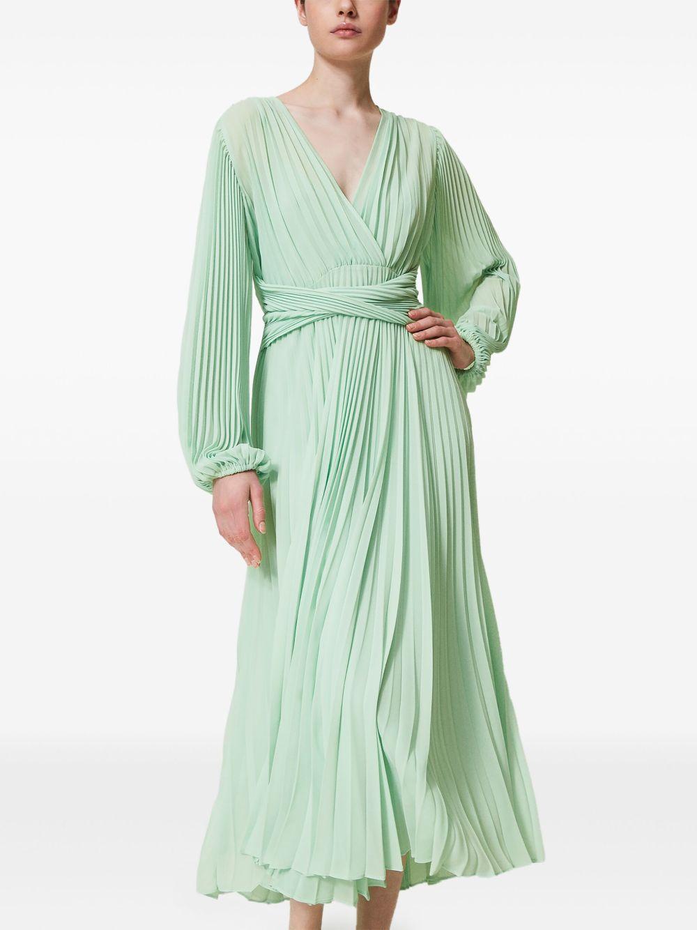 Long pleated georgette dress 251TP2330 12080 TWINSET