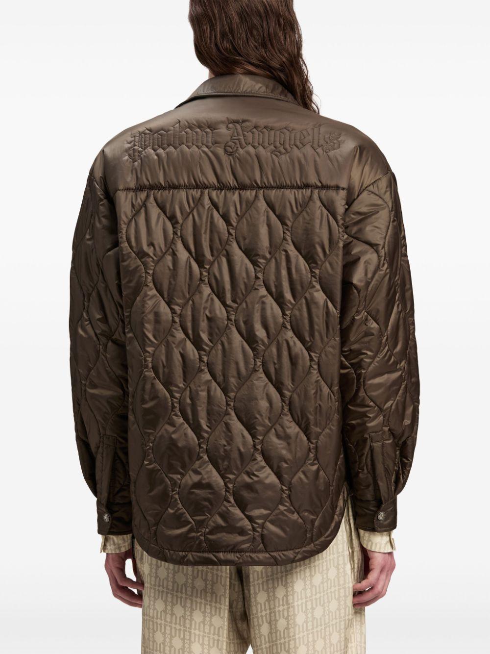 Logo-embroidered quilted jacket<BR/><BR/><BR/> PMED054F24FAB001 5656 PALM ANGELS