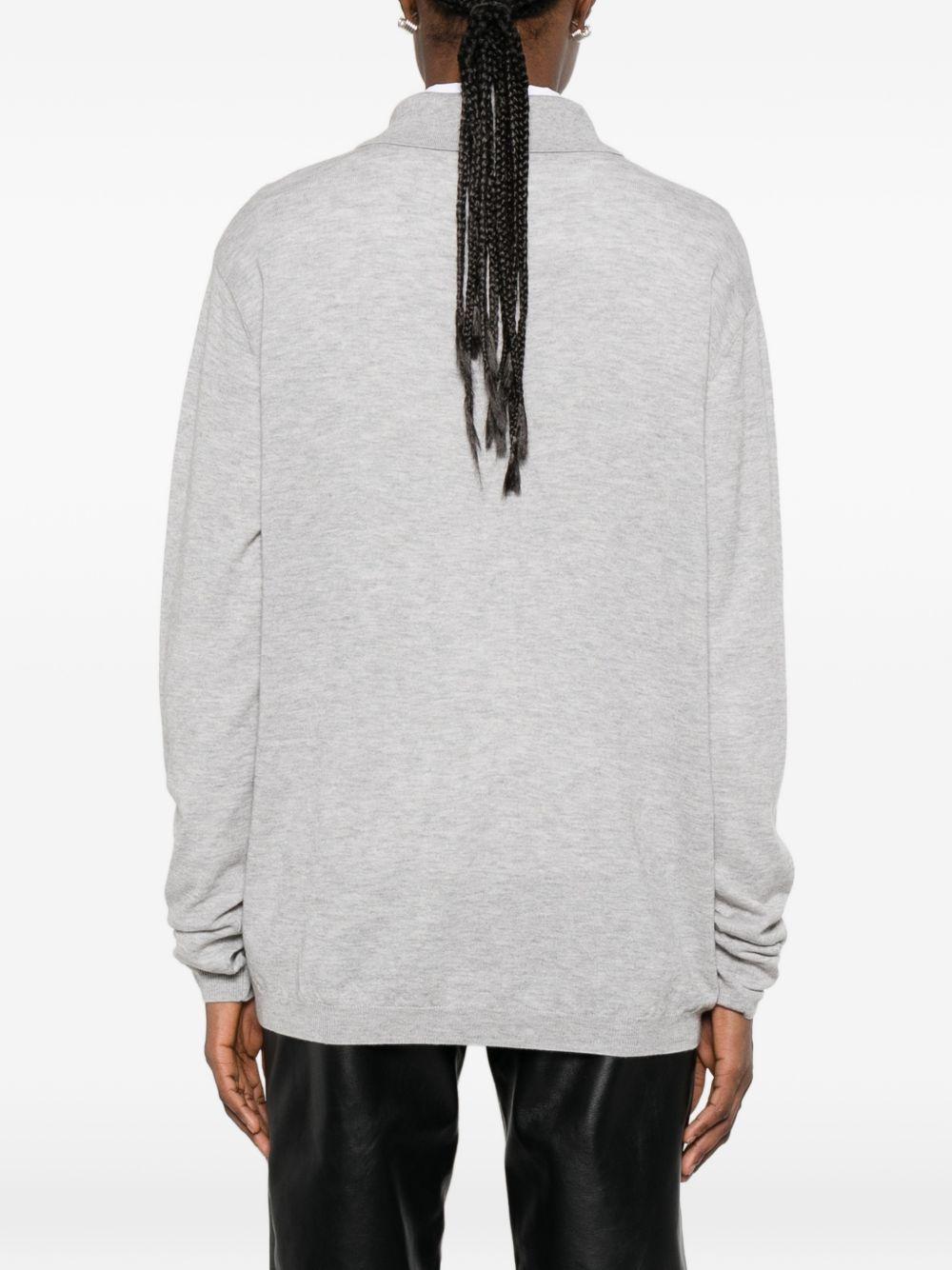 TALA KNIT V-NECK POLO POFS21838104 LIGHTGREY THE FRANKIE SHOP