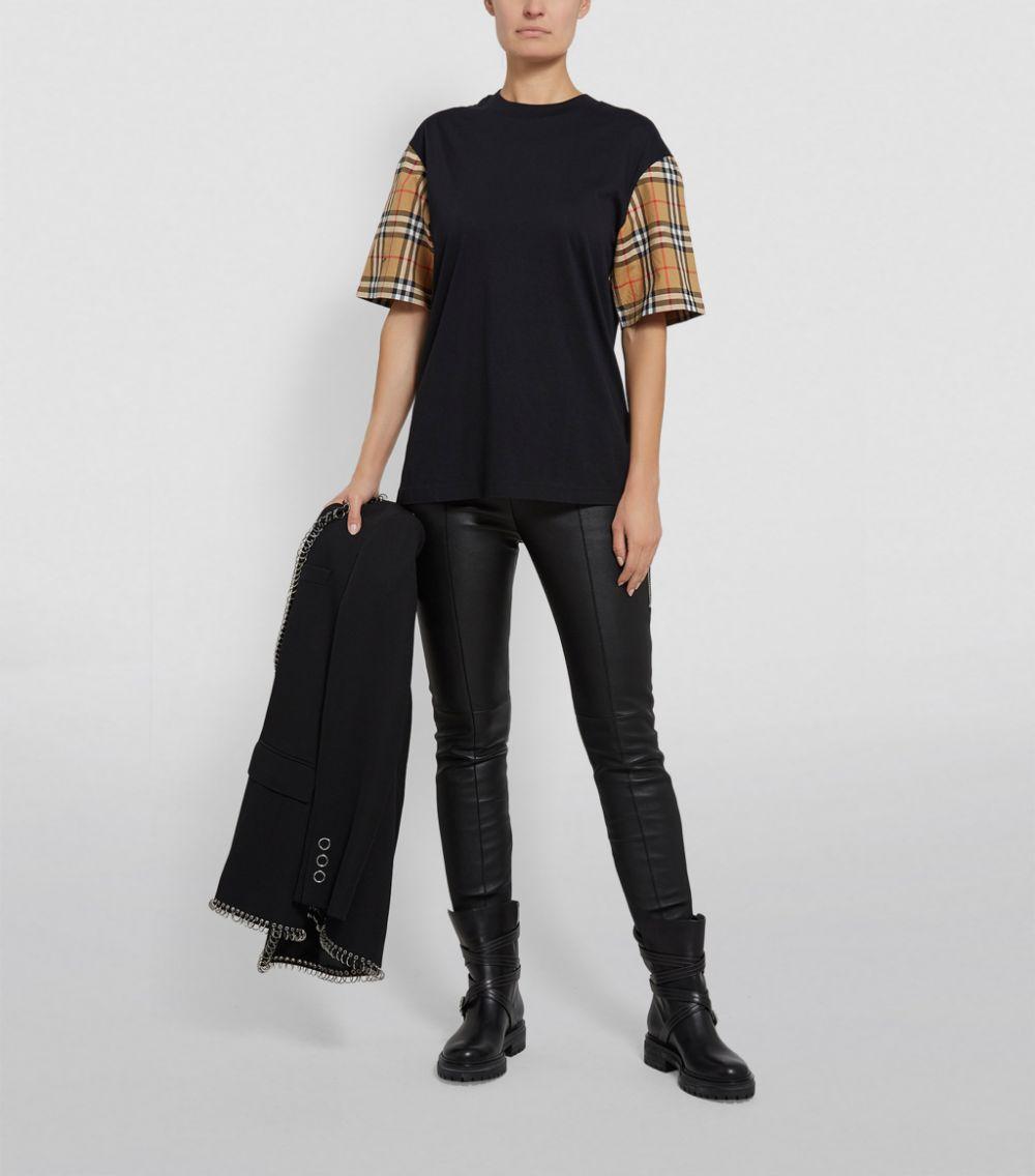 T-shirt con motivo Vintage Check 8014895 BLACK BURBERRY