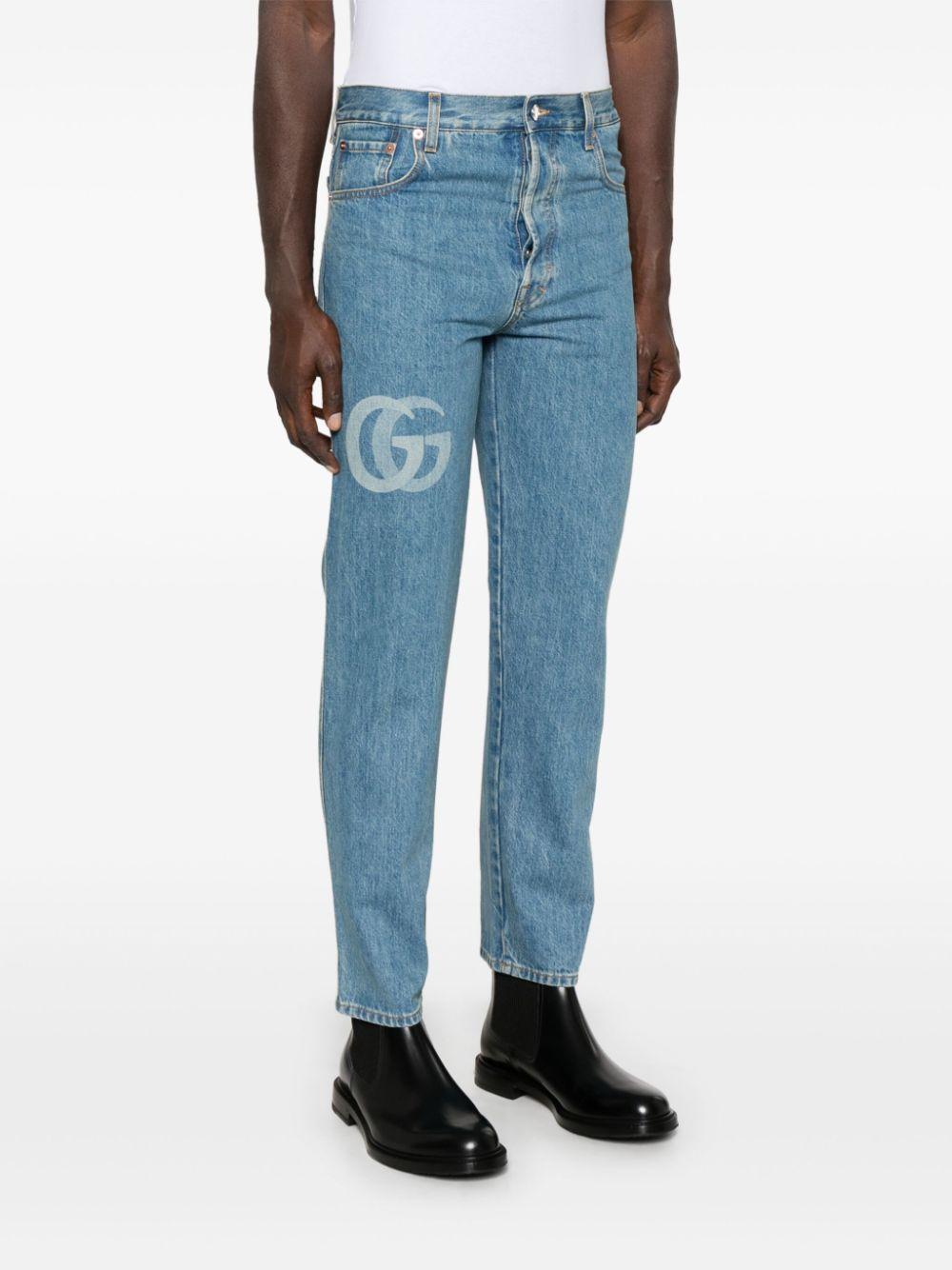 Denim trousers with lasered Double G 815642 XDC6W4492 GUCCI
