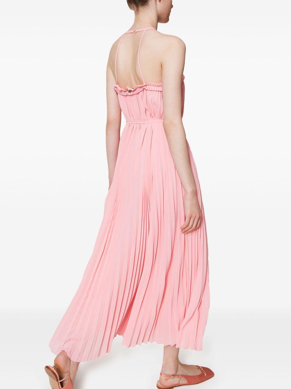 Long pleated georgette dress with belt 251TP2332 12142 TWINSET