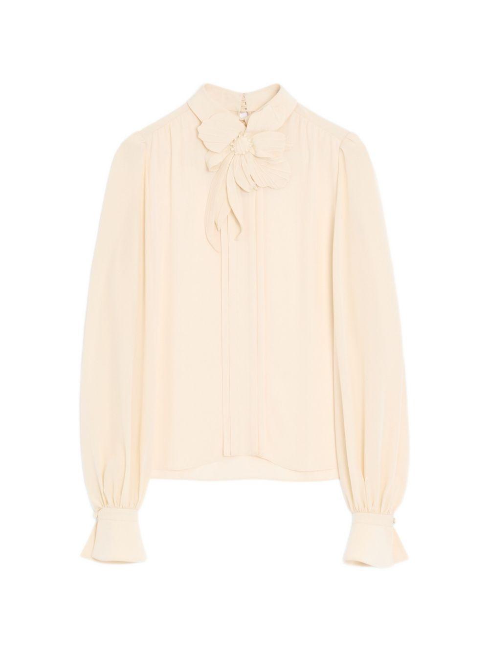 Embroidered Crepe De Chine Top 8B0AEBX021B AD6 VALENTINO GARAVANI