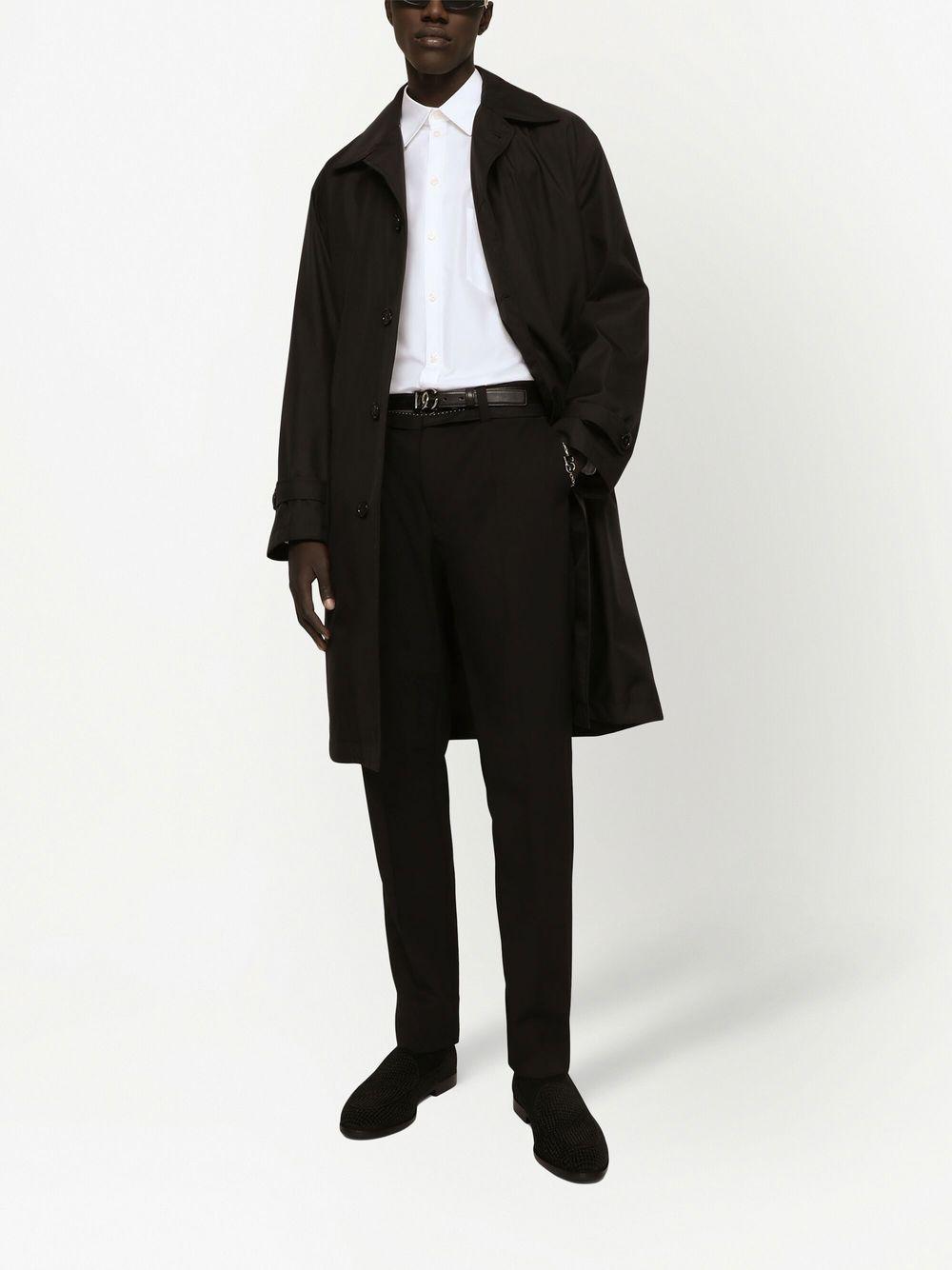 Martini-fit logo-tag cotton shirt<BR/><BR/><BR/> G5JG4T FU5U8W0800 DOLCE & GABBANA