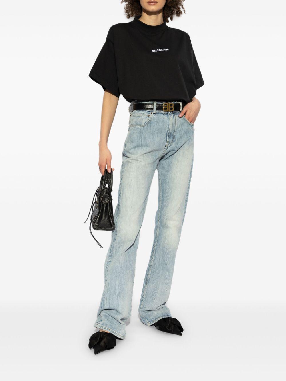 Black logo-embroidered T-shirt 818431. TPVK11070 BALENCIAGA