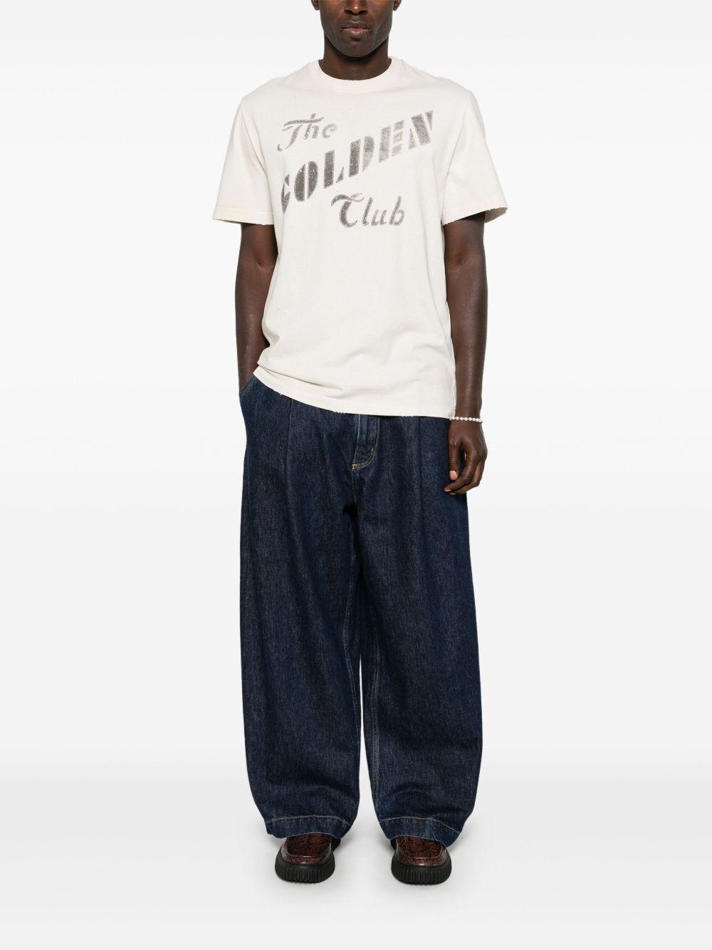 Logo-print cotton T-shirt<BR/><BR/><BR/> GMP01220 P00164211421 GOLDEN GOOSE