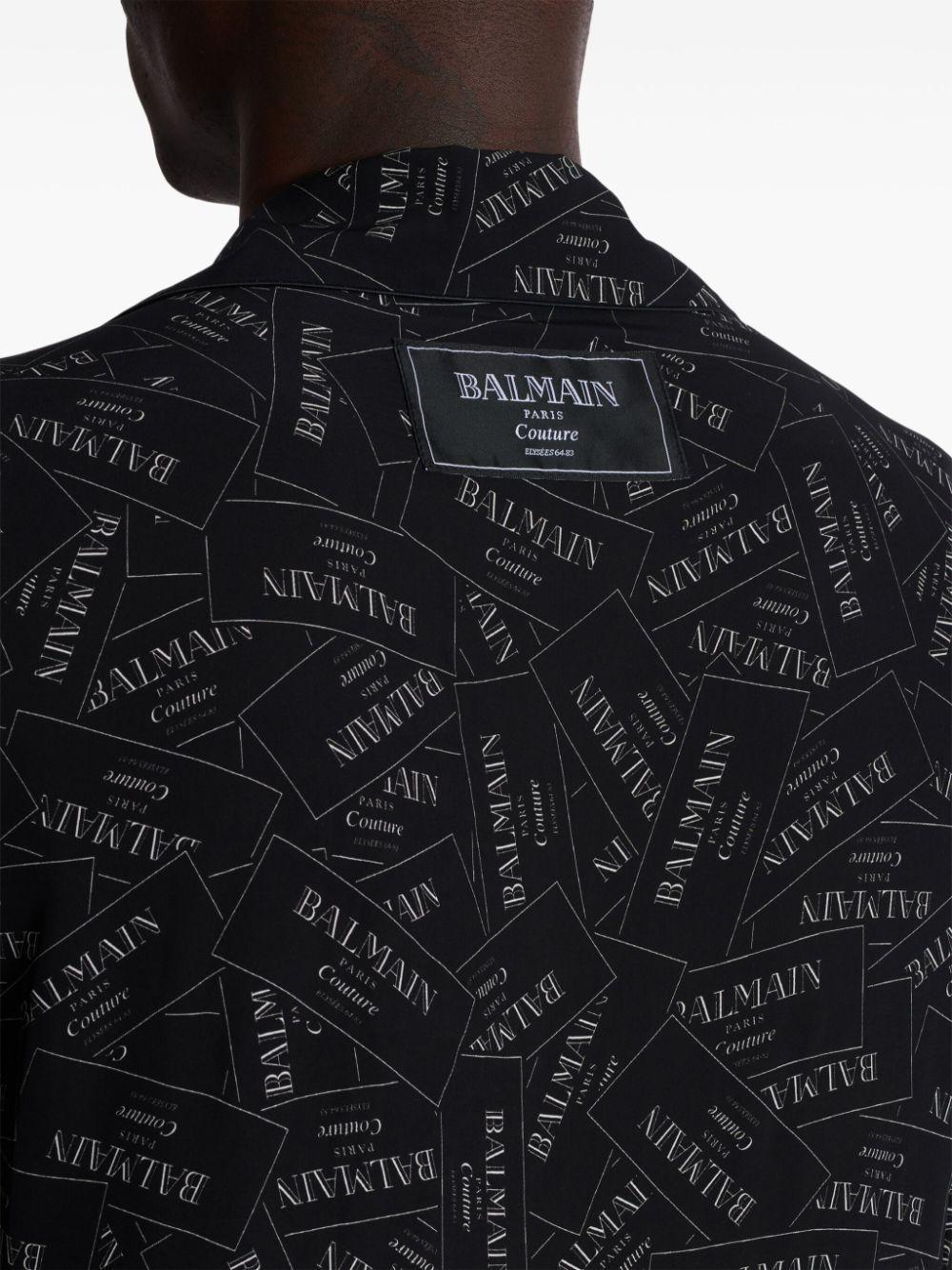 Logo all-over shirt EH1HN070VH56 EAB BALMAIN
