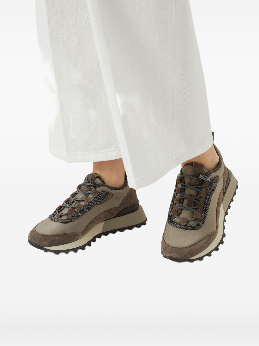 Runners in tessuto techno e camoscio con Precious Trim MZSFG3045 C8769 BRUNELLO CUCINELLI