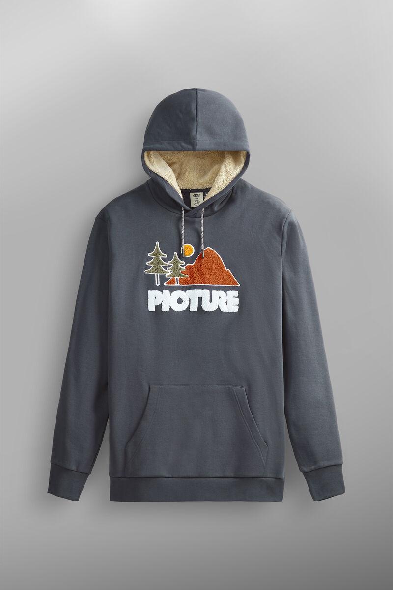 Dark blue hooded sweatshirt with embossed print MSW418 DARK BLUE PICTURE