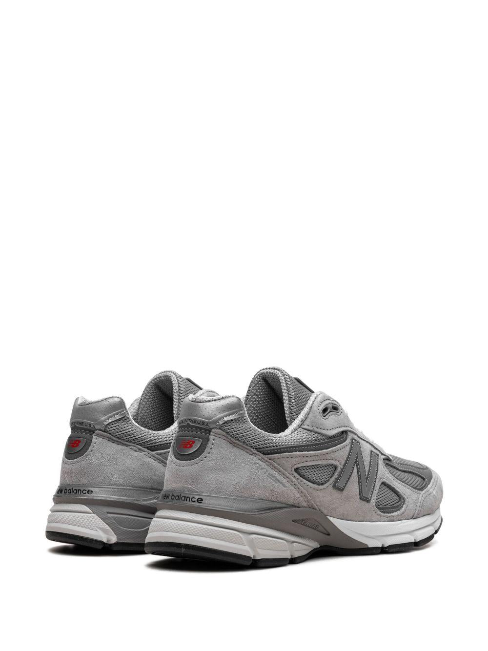 Made in USA 990v4 leather sneakers<BR/><BR/><BR/> U990GR4 GREY NEW BALANCE
