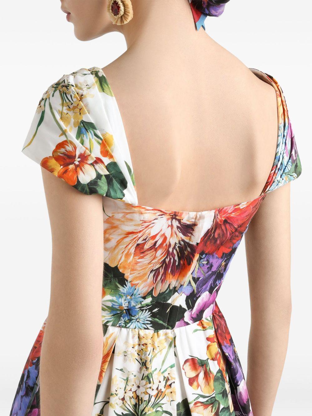 Flower bouquet-print poplin dress F6TVKT HS5TRHA5PC DOLCE & GABBANA