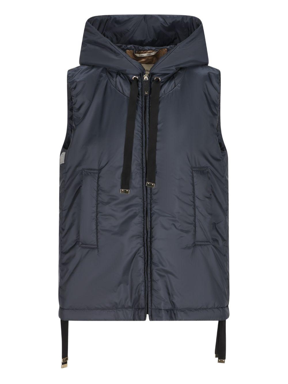Water-repellent padded canvas hooded gilet 2619291044 GREENGO008 MAX MARA THE CUBE