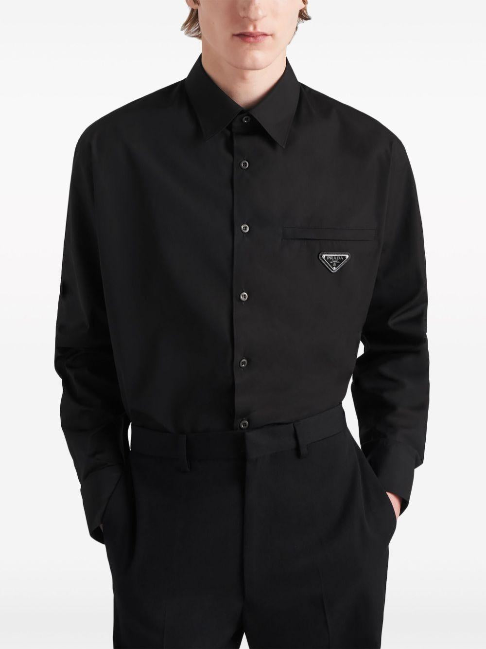 Enamel triangle-logo shirt<BR/><BR/><BR/> UCN549 1XV2F0002 PRADA