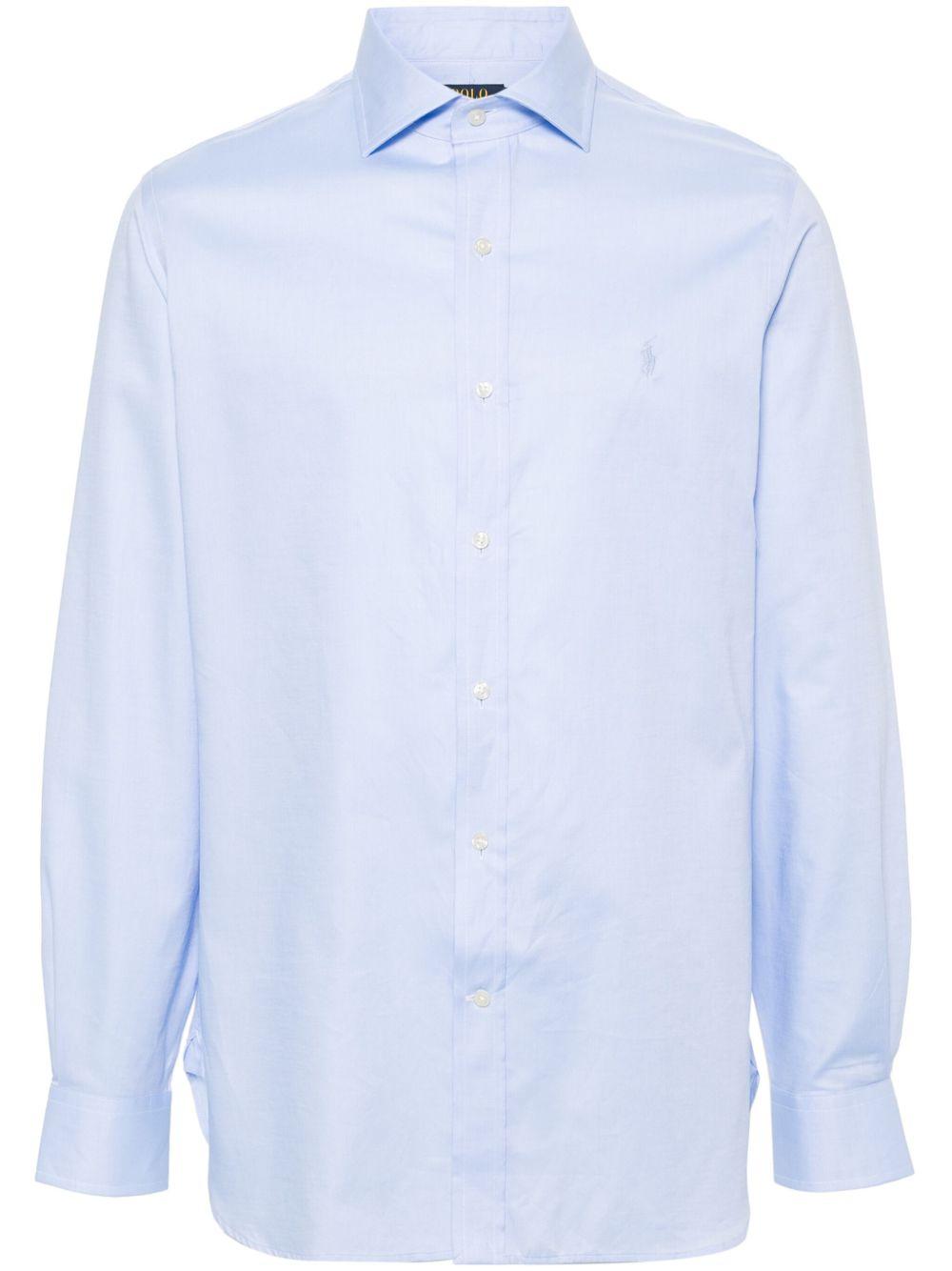 Polo-Pony-embroidery cotton shirt 712938932001 BLUE/WHITE POLO RALPH LAUREN