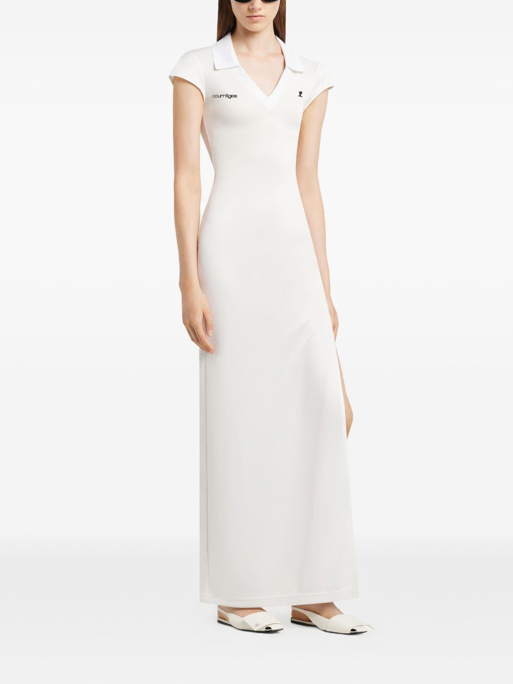 logo maxi dress 126JRO807JS0195 0098 COURRÈGES