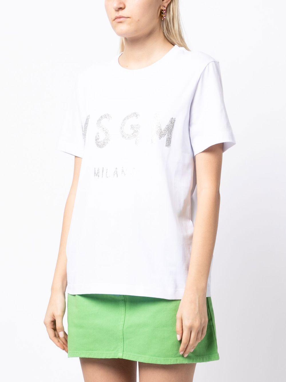 Graffiti logo-print T-shirt<BR/><BR/><BR/><BR/> 3441MDM510G 23700201 MSGM