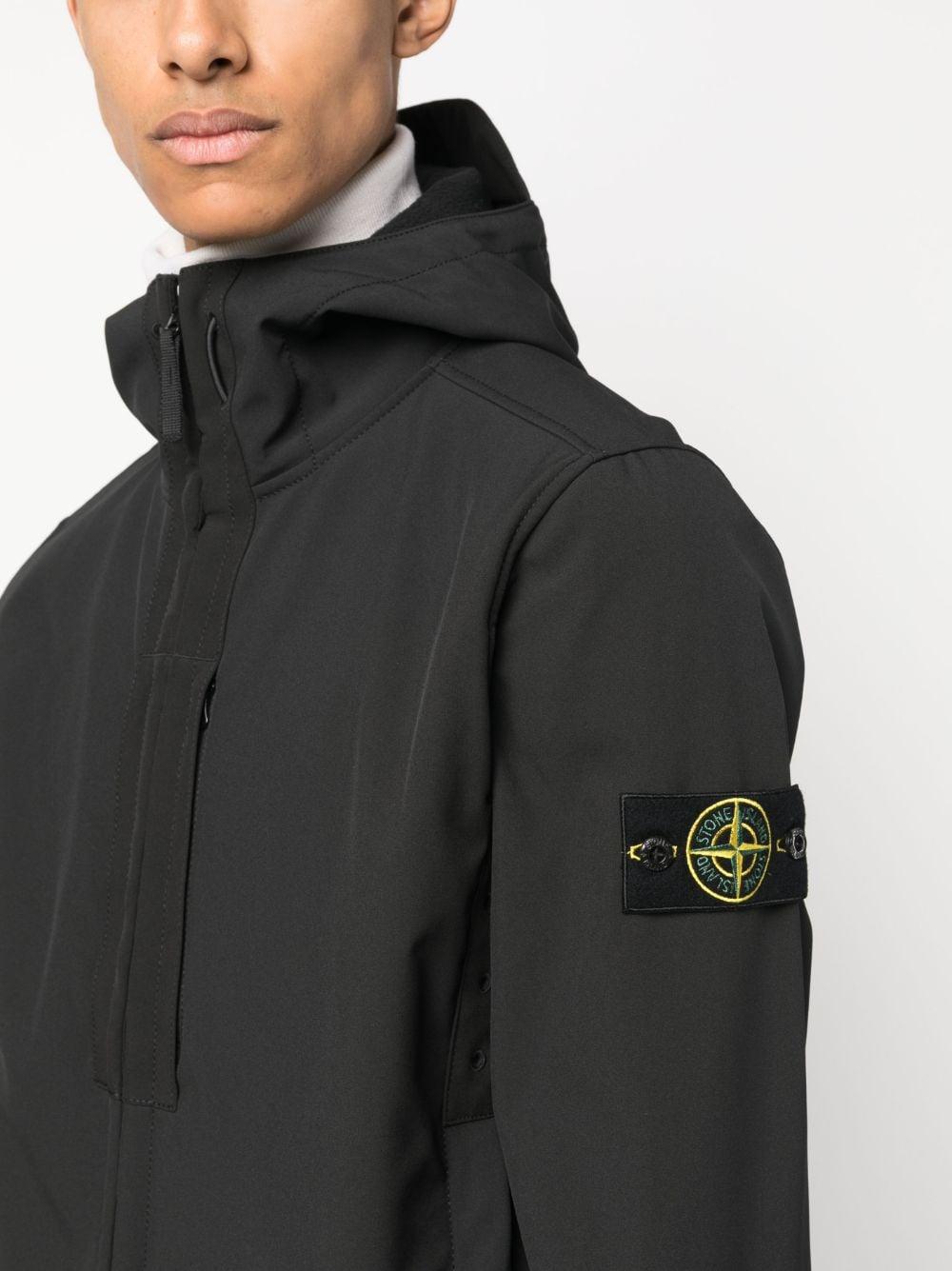 Compass-patch zip-up hooded jacket 7915Q0122 V0029 STONE ISLAND