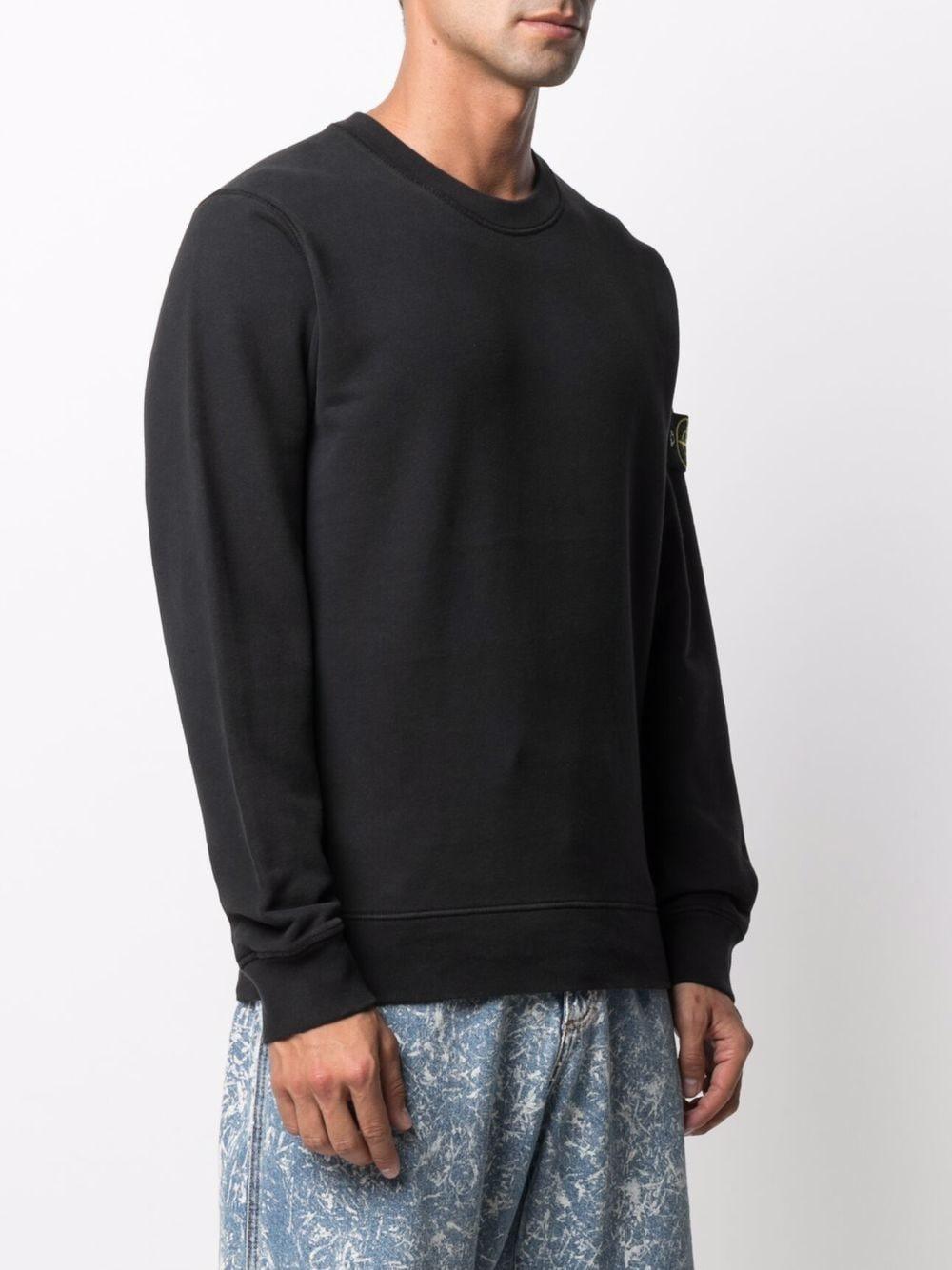 Black cotton logo patch sweatshirt 751563020 V0029 STONE ISLAND