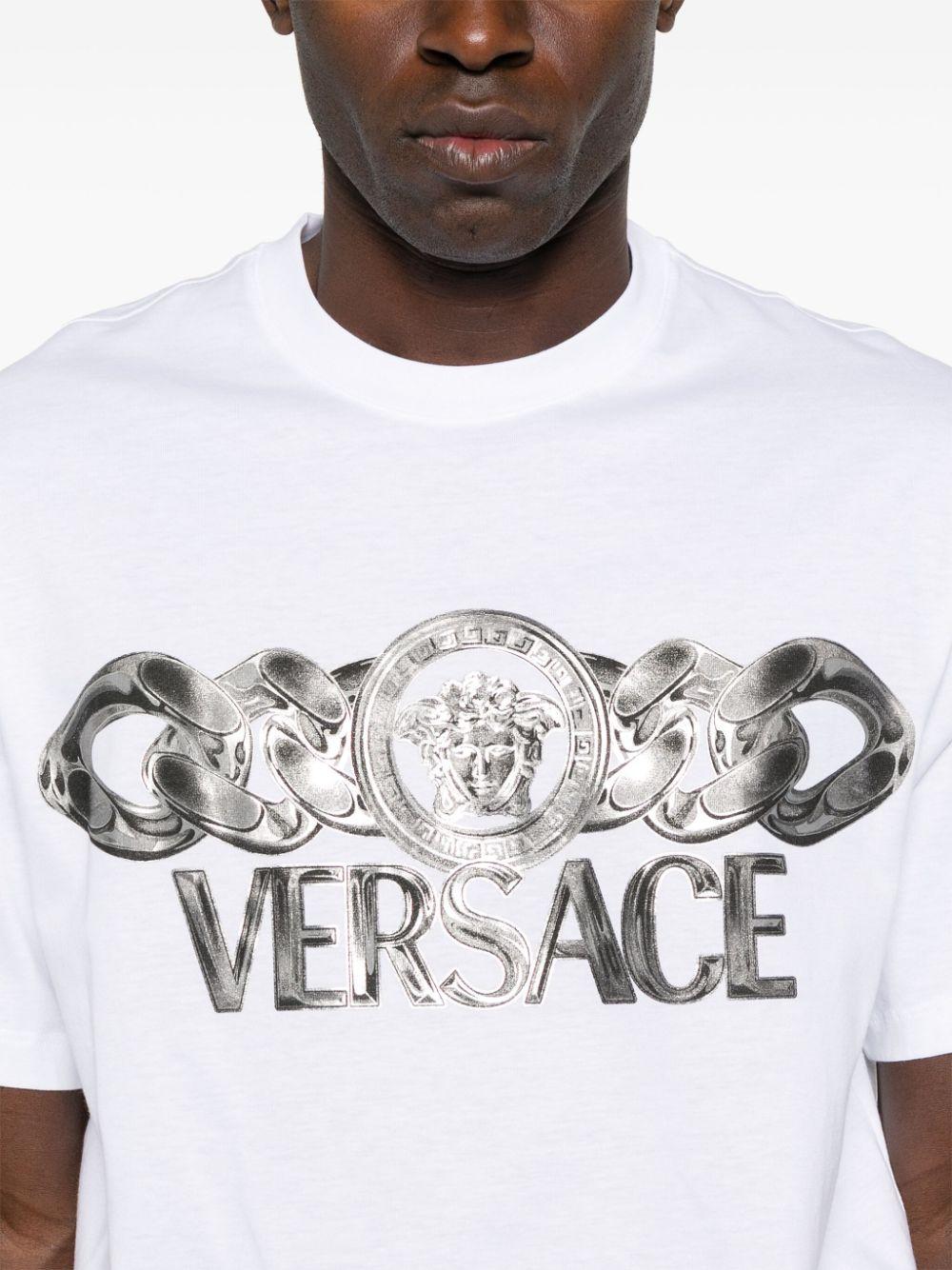 Medusa Head-print T-shirt<BR/><BR/><BR/> 1013302 1A134052W580 VERSACE