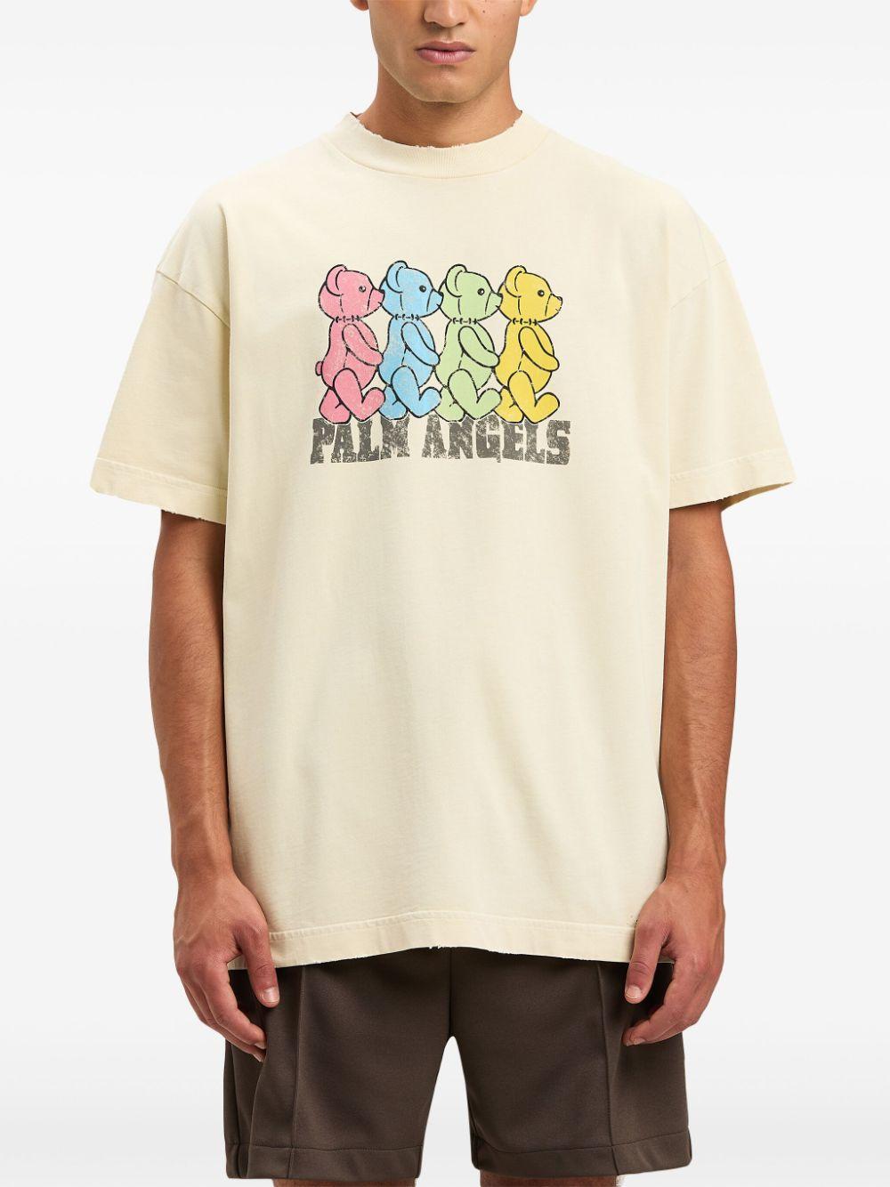 Crossroads Bears T-shirt<BR/><BR/><BR/> PMAA001S25JER006 0B84 PALM ANGELS