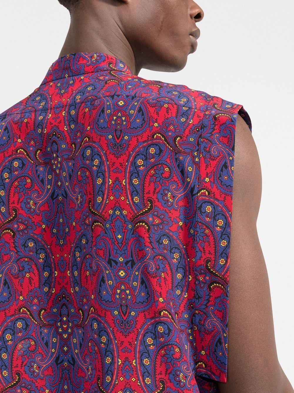 Paisley-print silk sleeveless shirt 684298Y2E58 4067 SAINT LAURENT