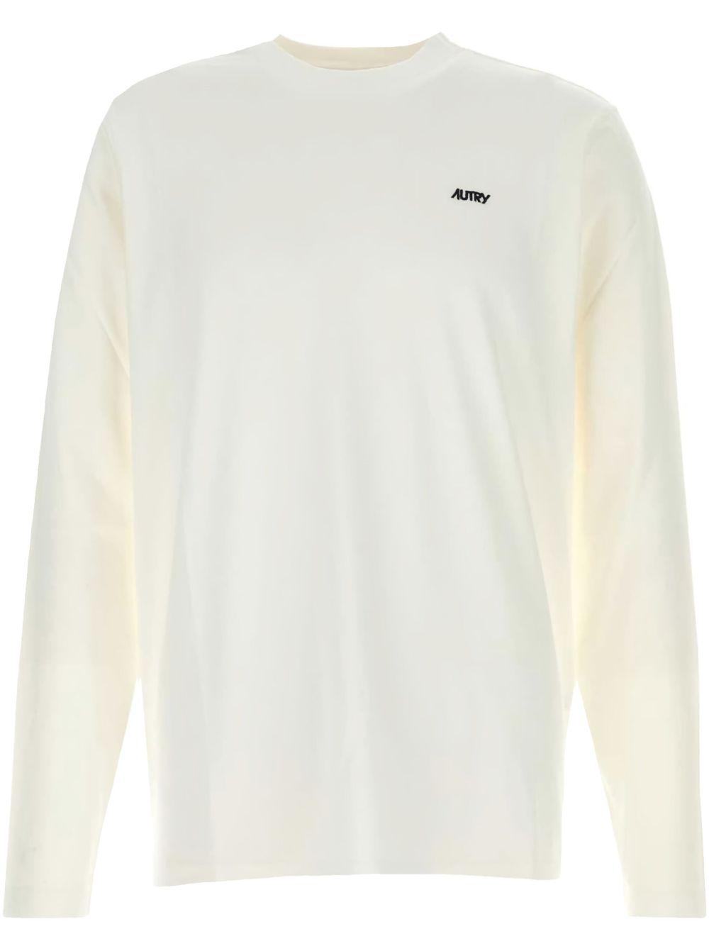 LONG-SLEEVE EMBROIDERED AUTRY LOGO TEE LSPX A6JWJERSEYWHITE AUTRY