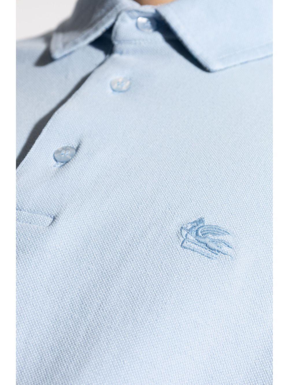 Pegaso-embroidered cotton polo shirt<BR/> MRMD0006 AJ264B0143 ETRO