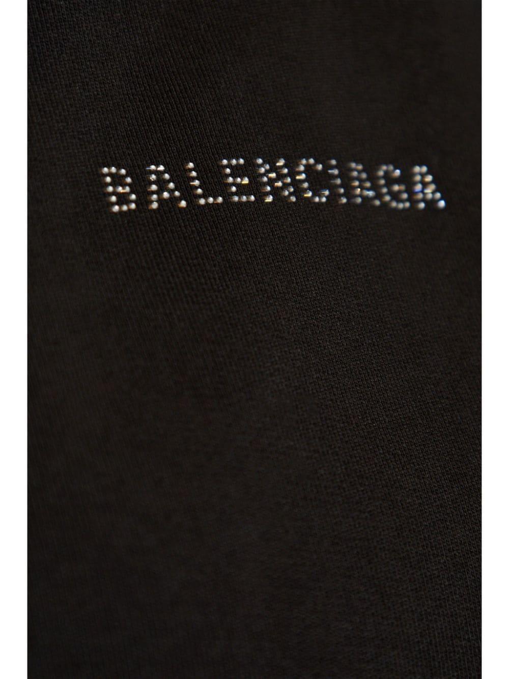 Rhinestone logo hoodie<BR/><BR/><BR/> 767877 TQVY11083 BALENCIAGA