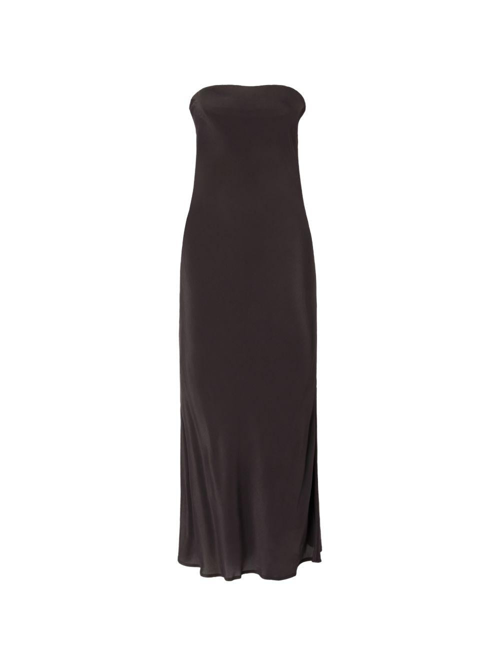Long bandeau dress in viscose and silk crêpe de chine 106875 A3E2M04 PINKO