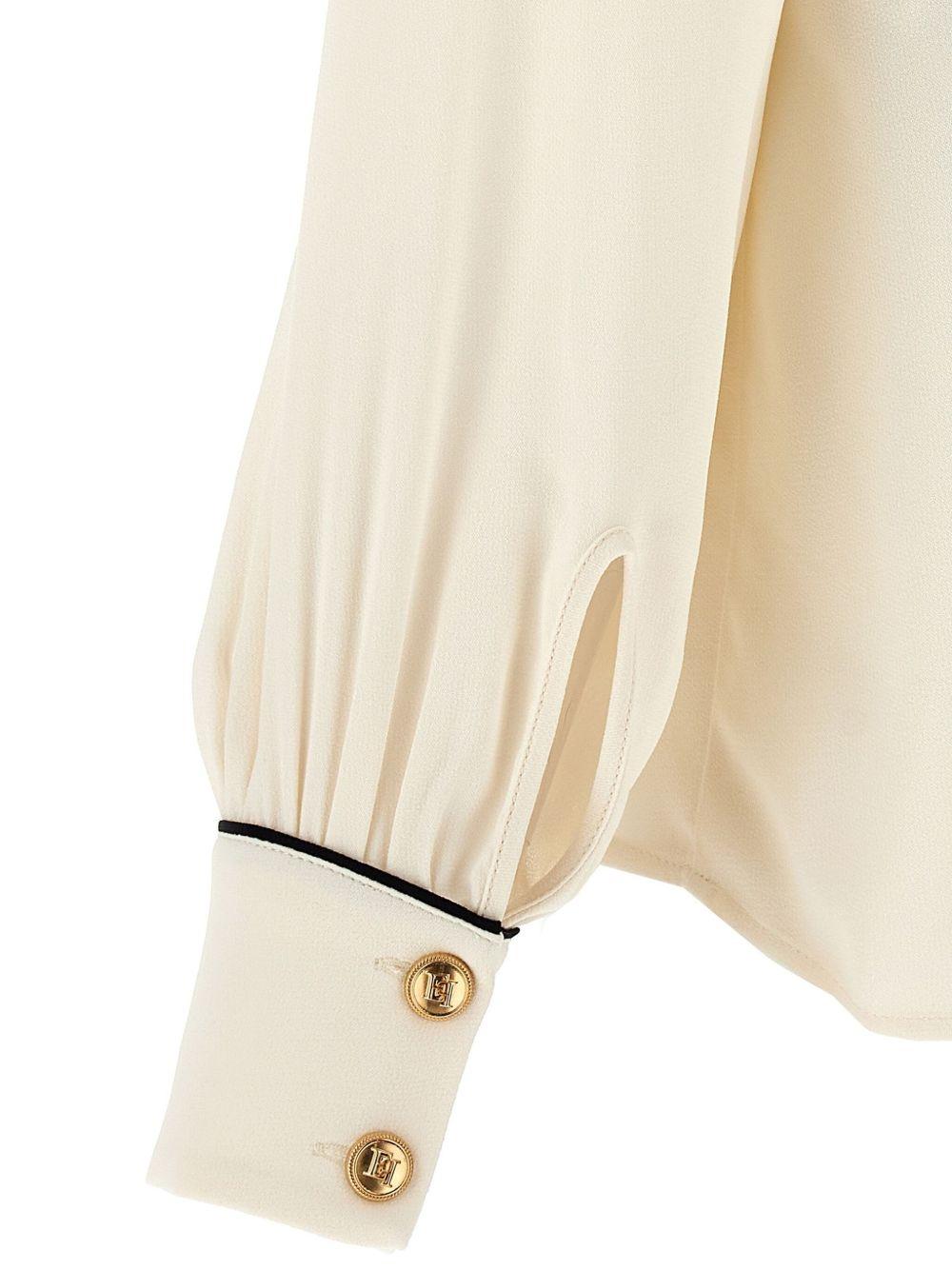 Tie-neck georgette blouse<BR/><BR/><BR/> CA10451E2 E84 ELISABETTA FRANCHI