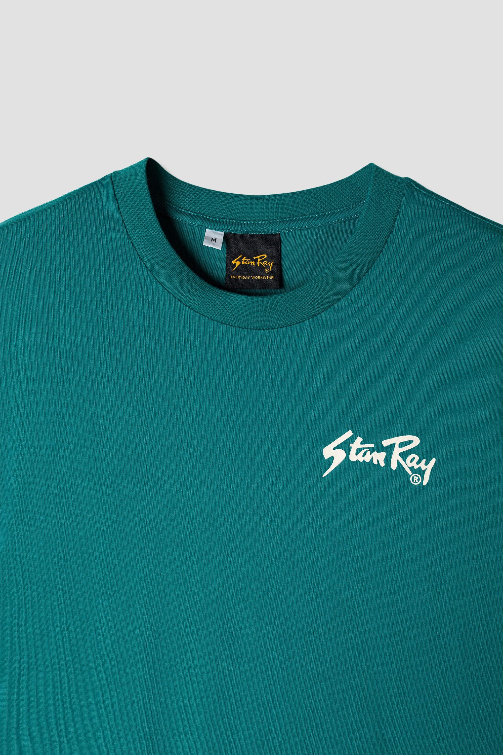 Light blue T-shit with front logo SS23001 AGAVE/WHITE STAN RAY