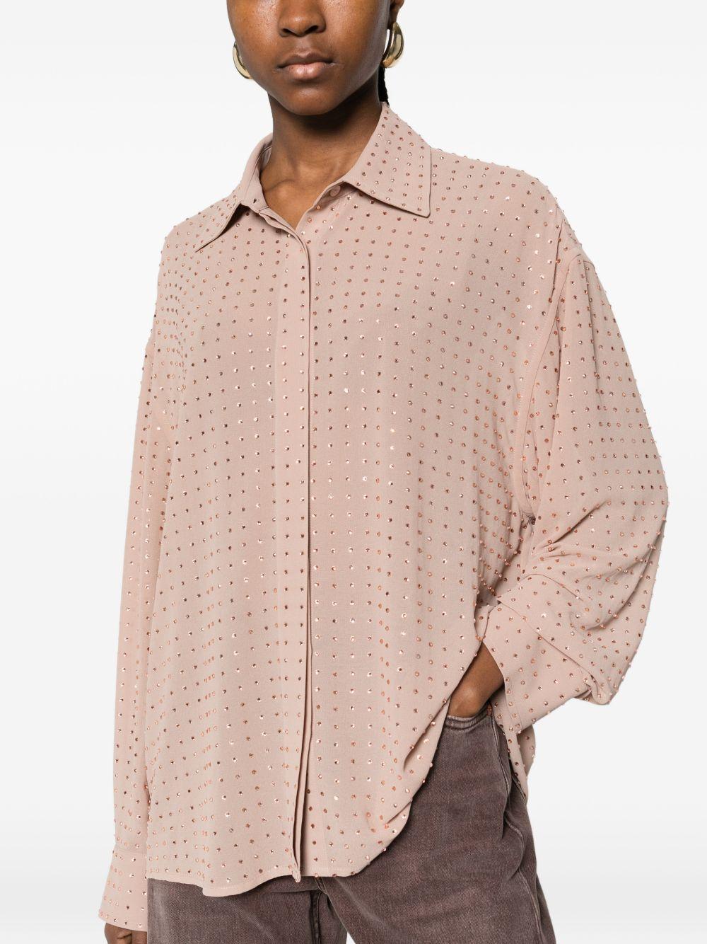 Georgette shirt with rhinestones 106259 A32XQ24 PINKO