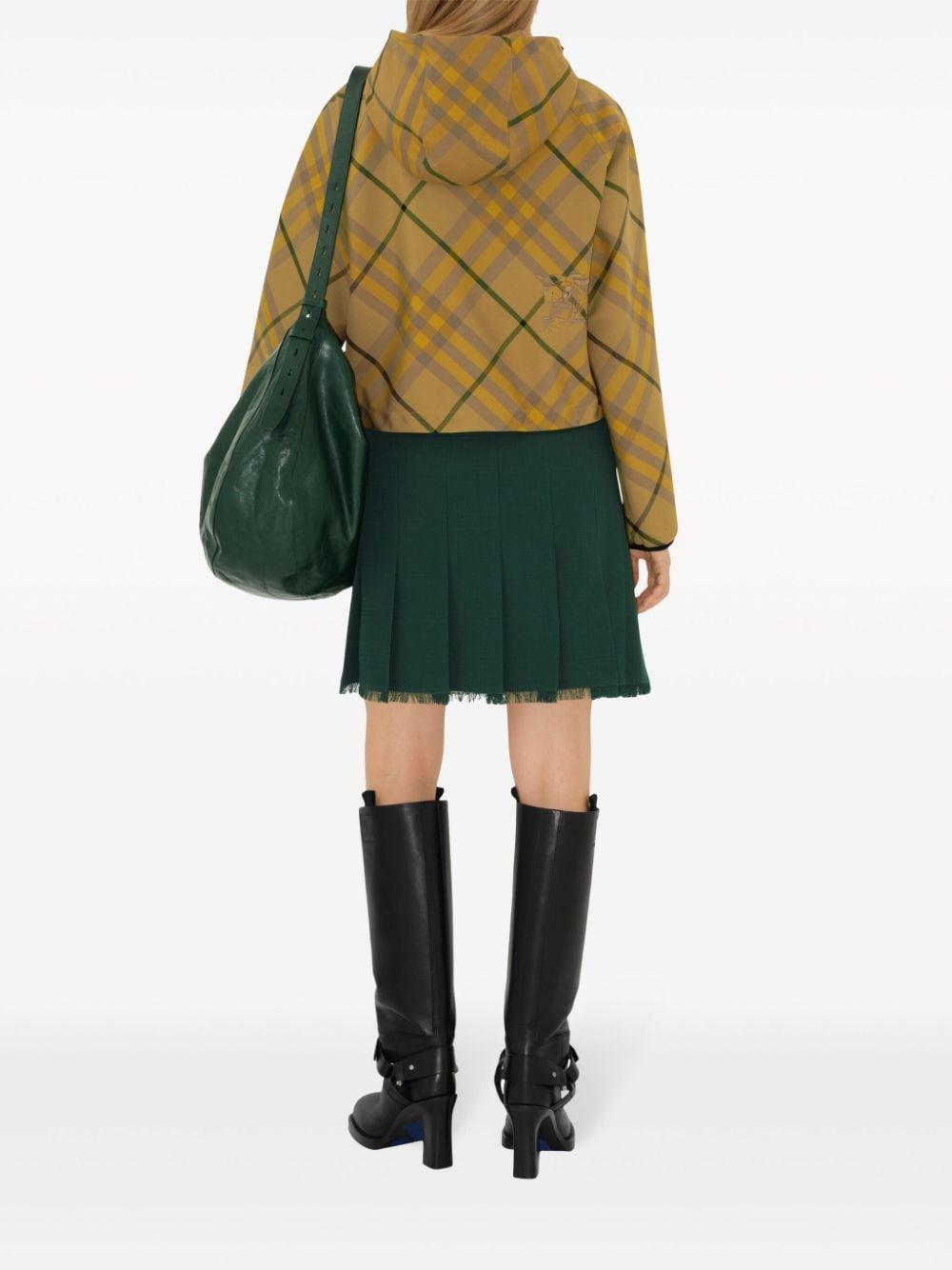 Frayed-edge wool pleated skirt<BR/><BR/><BR/> 8083029 B8636 BURBERRY