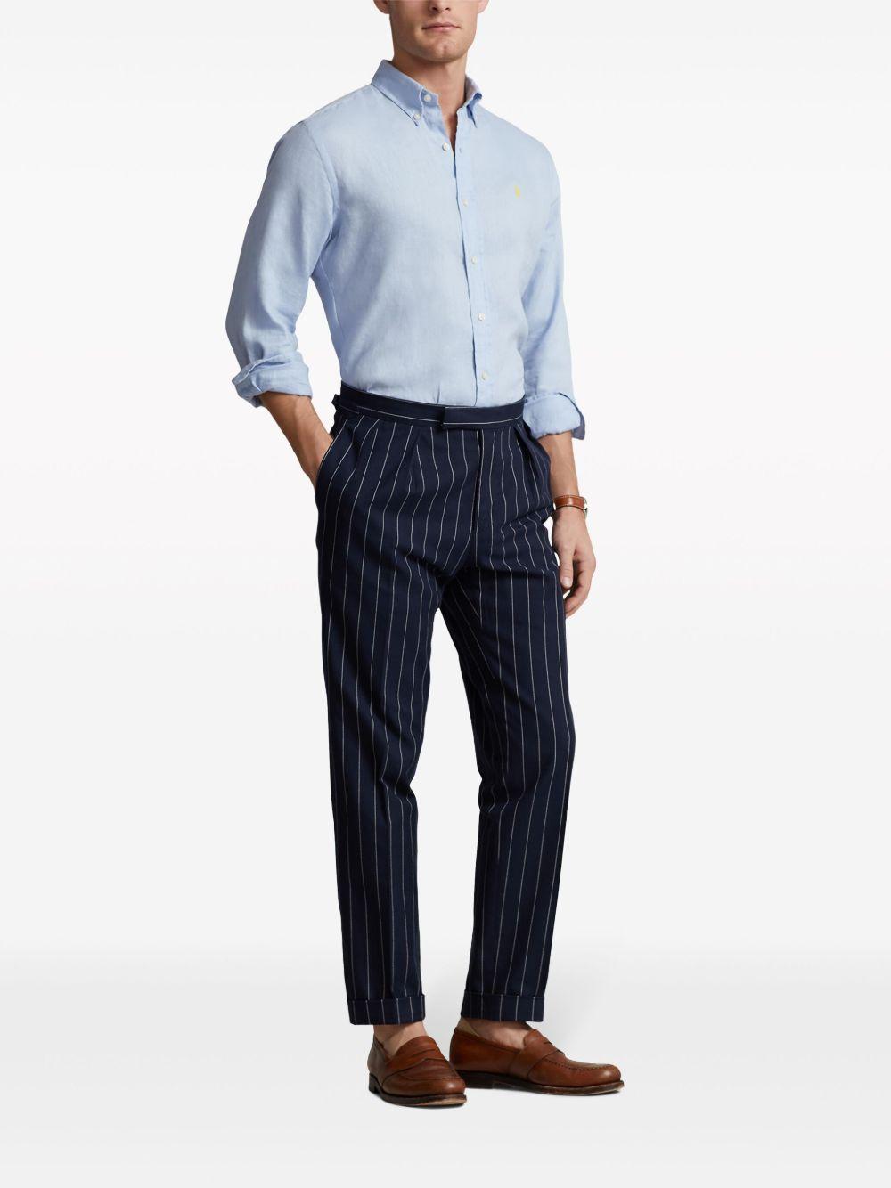Polo Pony linen shirt<BR/><BR/><BR/> 710794141028 BLUE HYACINTH POLO RALPH LAUREN